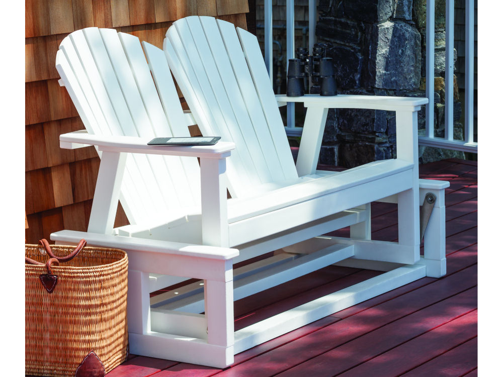 Sback Adirondack Glider Loveseat On, Seaside Casual Envirowood Outdoor Furniture